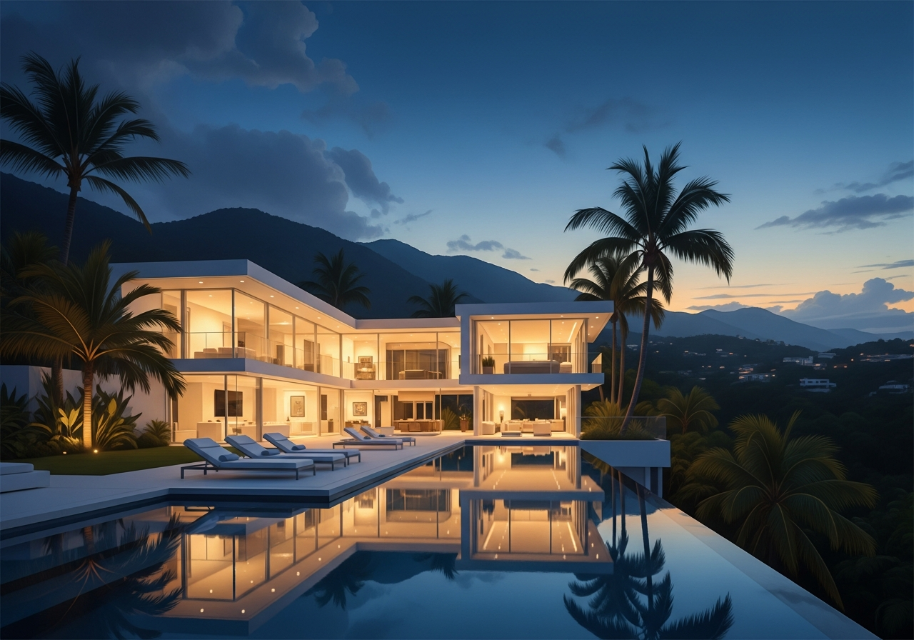 Villa Modernista PR — Arquitectura caribeña · Arte digital